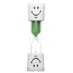 2 Minutes Smiling Face The Hourglass for Kids Toothbrush Timer Sand Clock, green sand